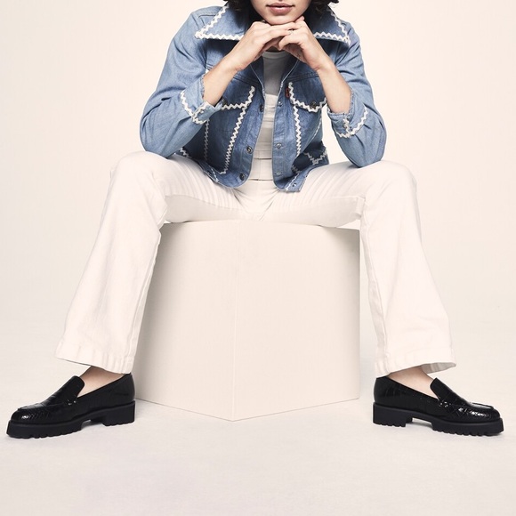 Bleeker & Bond Black Croc Embossed Wendall Platform Lug Sole Loafer Size 10 - Picture 13 of 16